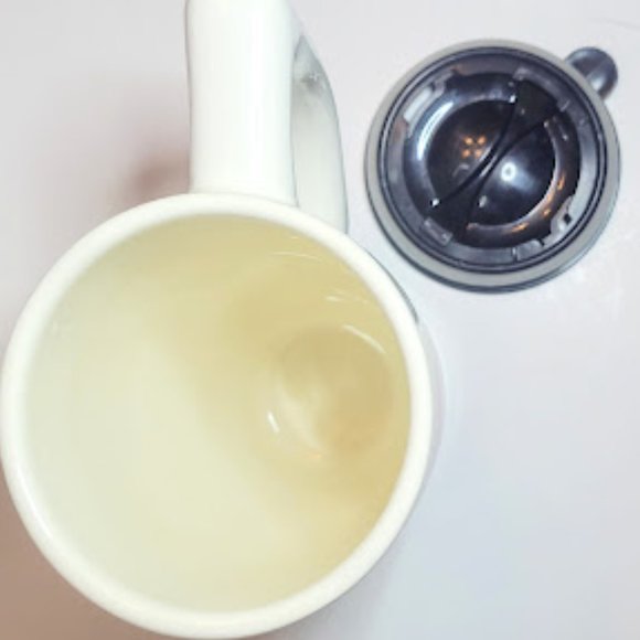 SPOONTIQUES CERAMIC "FLOWERS" TRAVEL MUG WITH LID HOT & COLD BEVERAGES - Picture 5 of 7